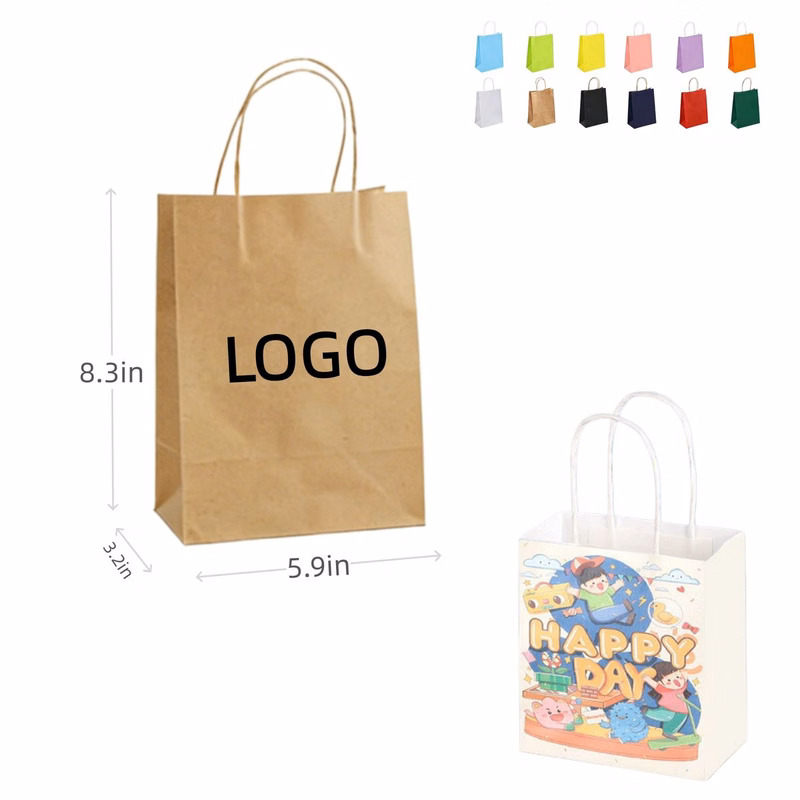 Customizable Kraft Paper Gift Tote Bags
