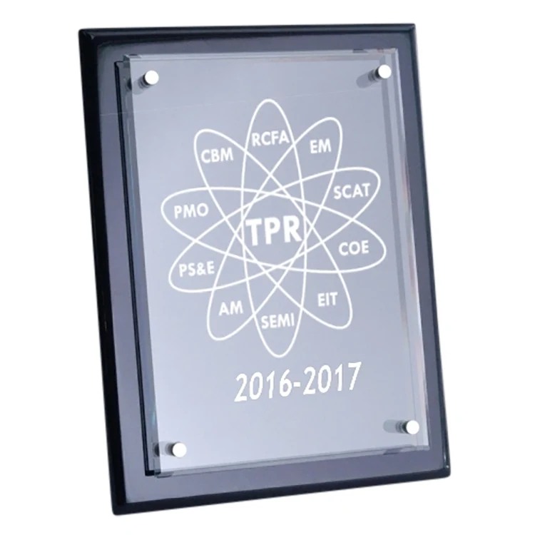 Floating Black Piano Finish Plaque 1