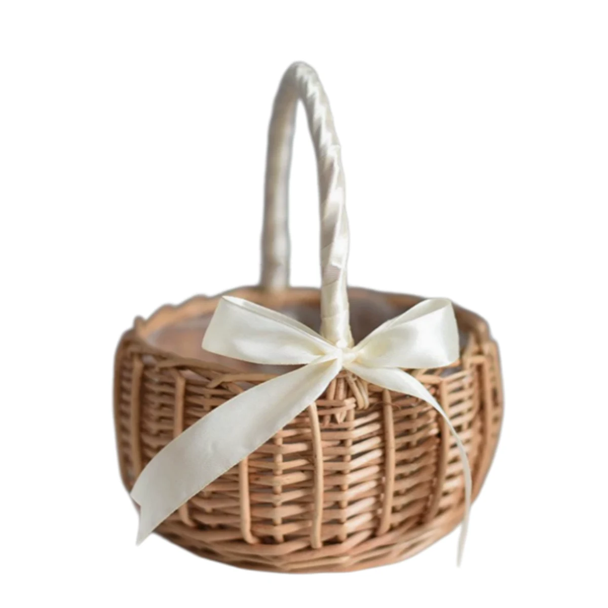 Flower Basket with Ribbon Bow 1