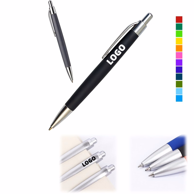 Customizable Retractable Ballpoint Pen with Clip