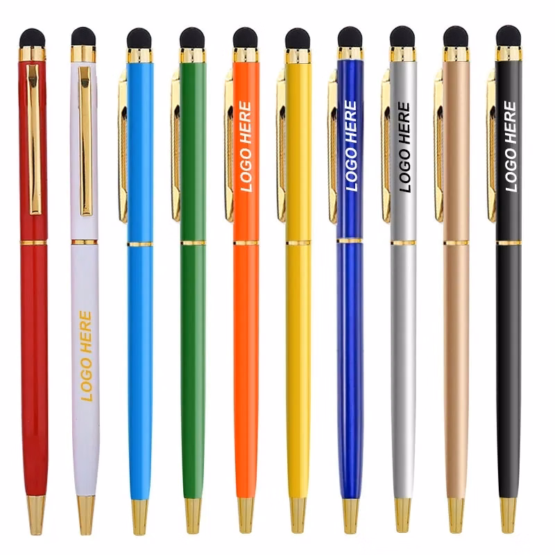 Gold Trim Metallic Twister Stylus Pen