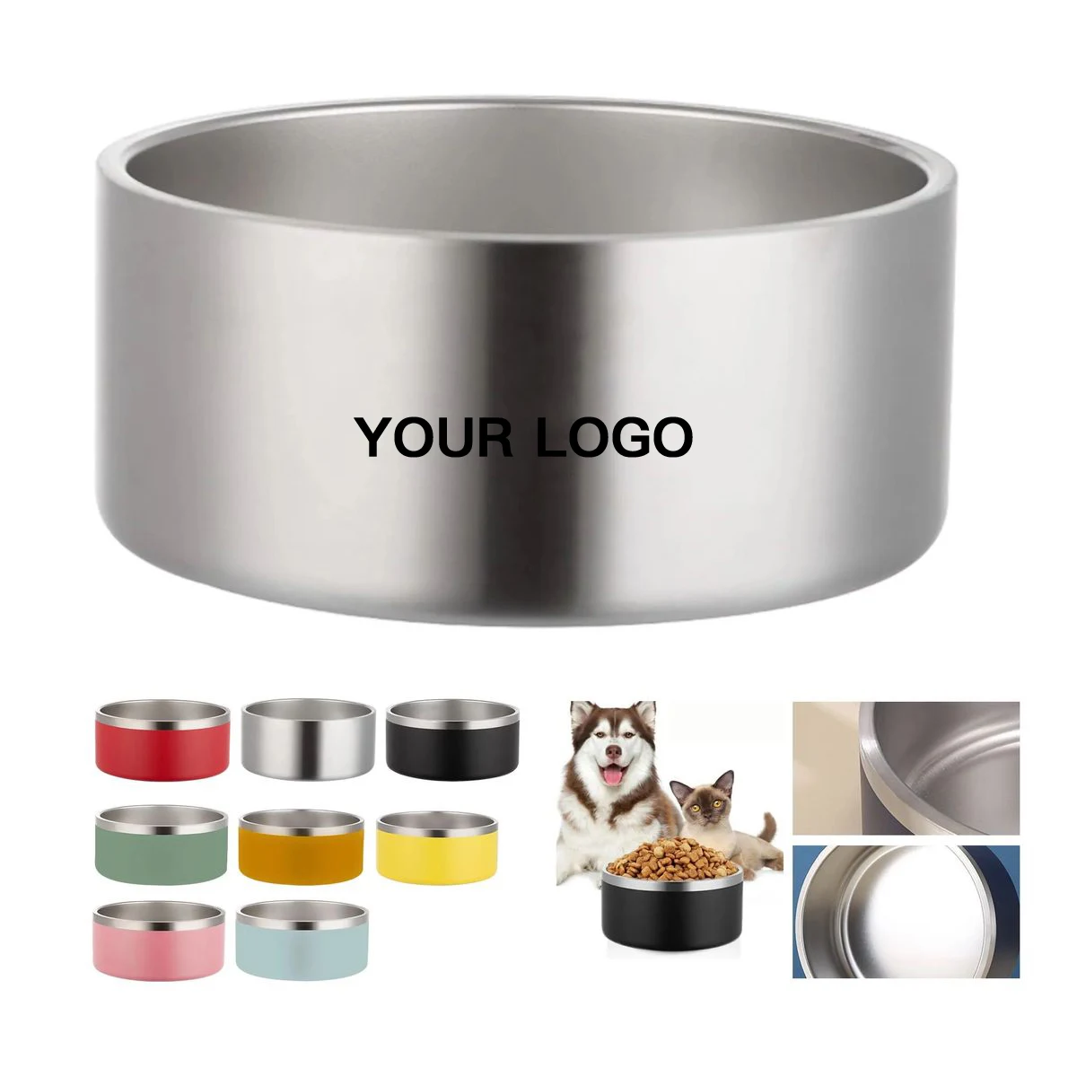 Stainless Feeding Bowl with Anti Spill Grip 1