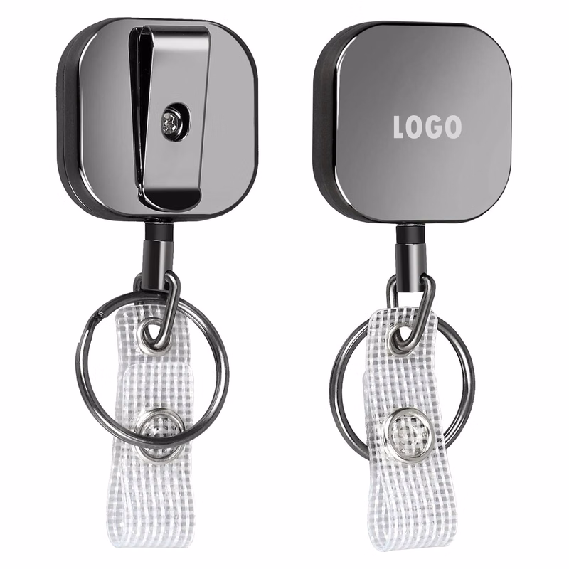 Square Retractable Badge Holders With Belt Clip