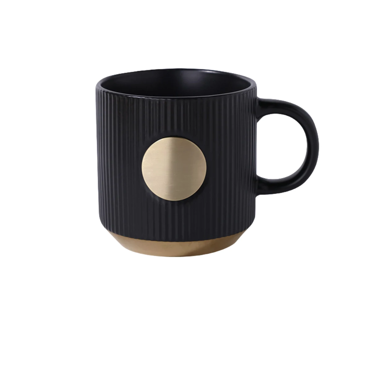 Gold-rimmed Copper-plated Ceramic Mug 1