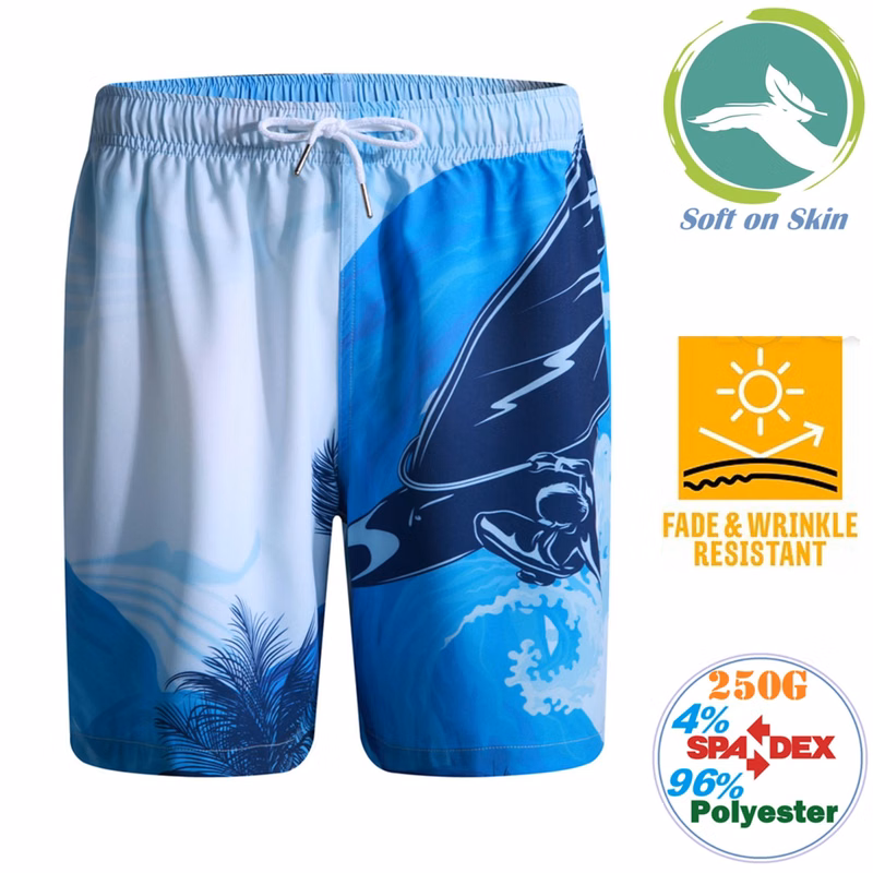 Men's 250GSM Fleece Beach Shorts w/ Fade & Wrinkle Resistance