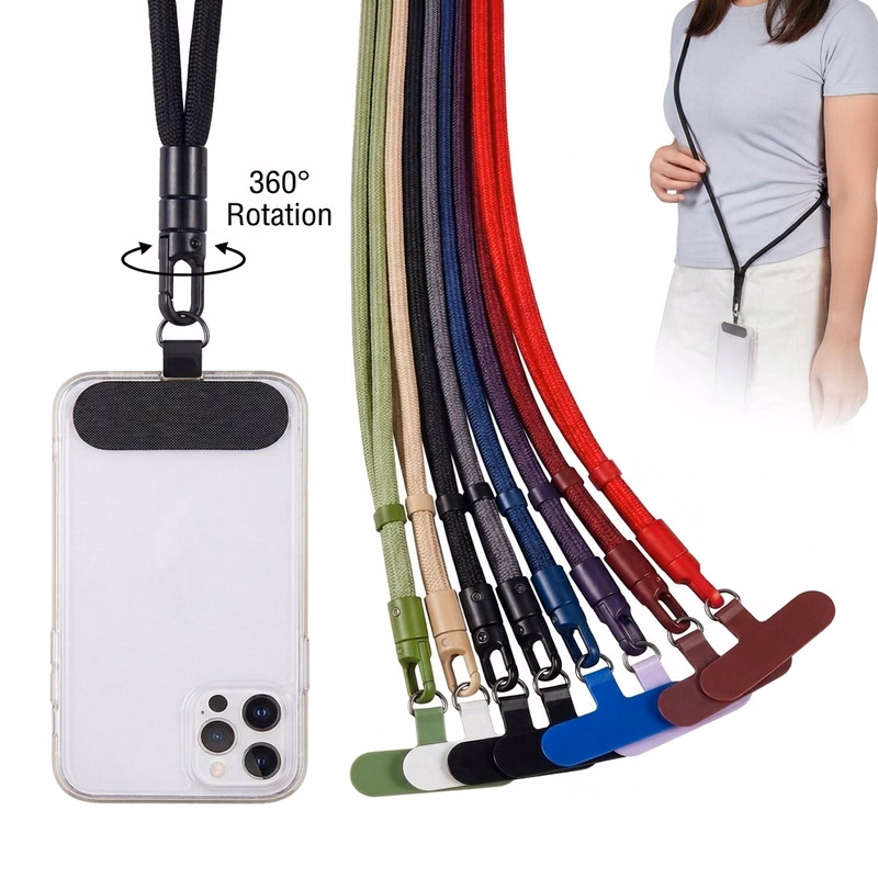Self Lock Adjustable Phone Lanyard W/ Oxford Fabric Patch