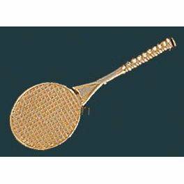Tennis Metal Chenille Letter Insignia Pin