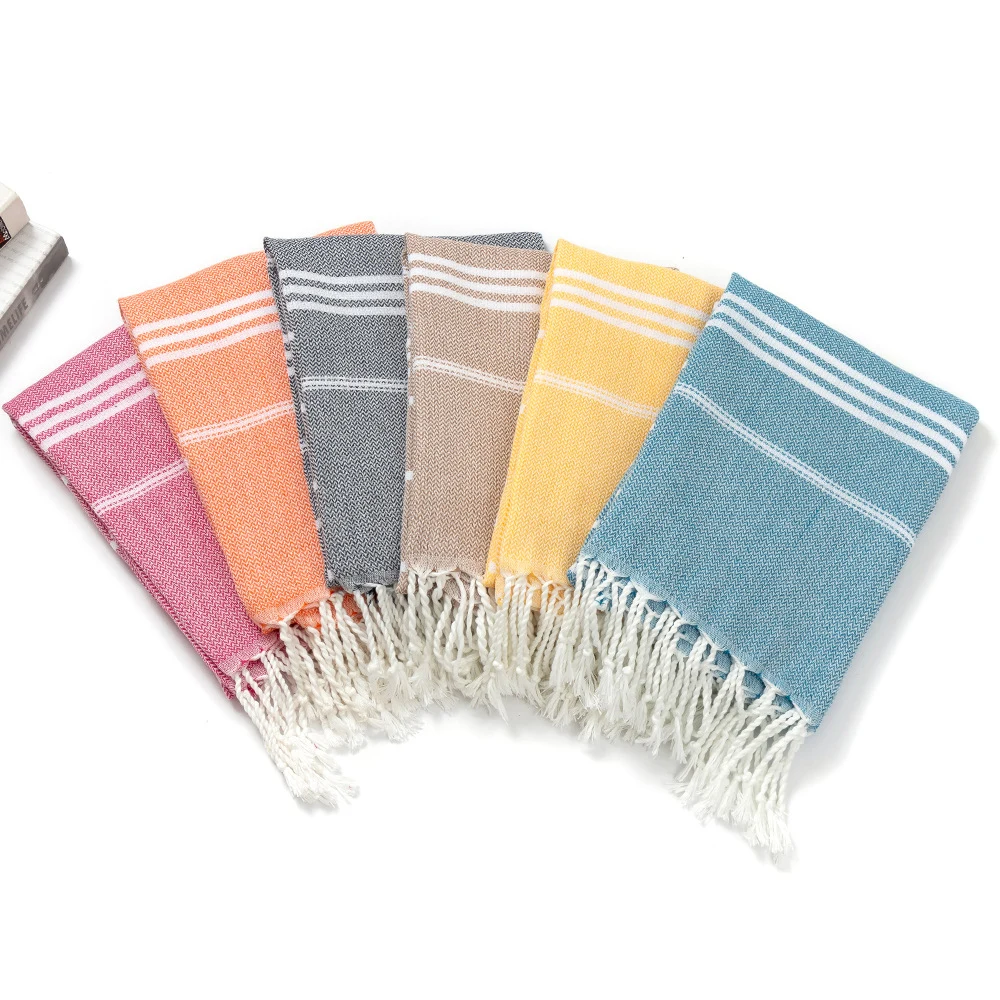 Turkish tassel beach towel 1
