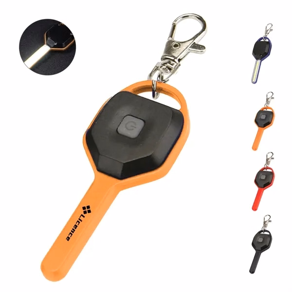 Custom Key Shaped LED Flashlight with Two Mode — Lightweight Emergency Promo Keychain