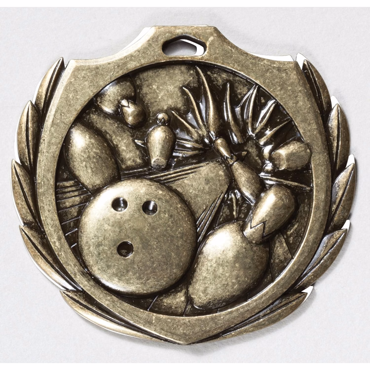 Bowling Burst Medal 2 1/4"