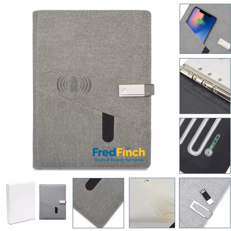 A5 Wireless Charging Notebook With Power Bank & U disk