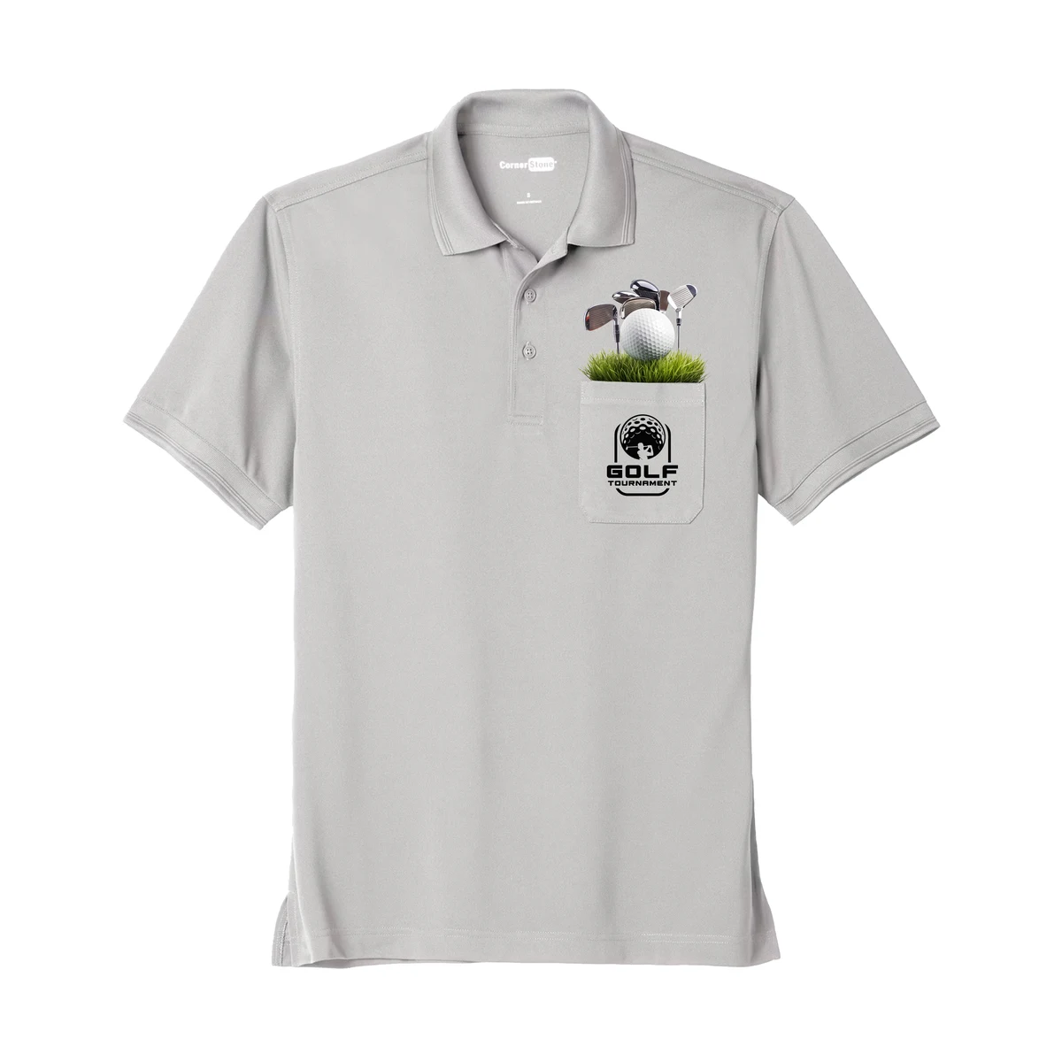 PeekPocket CornerStone® Industrial Snag-Proof Pique Pocket Polo 1