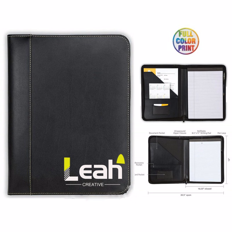 Woven Leatherette Portfolios-Full Color Print