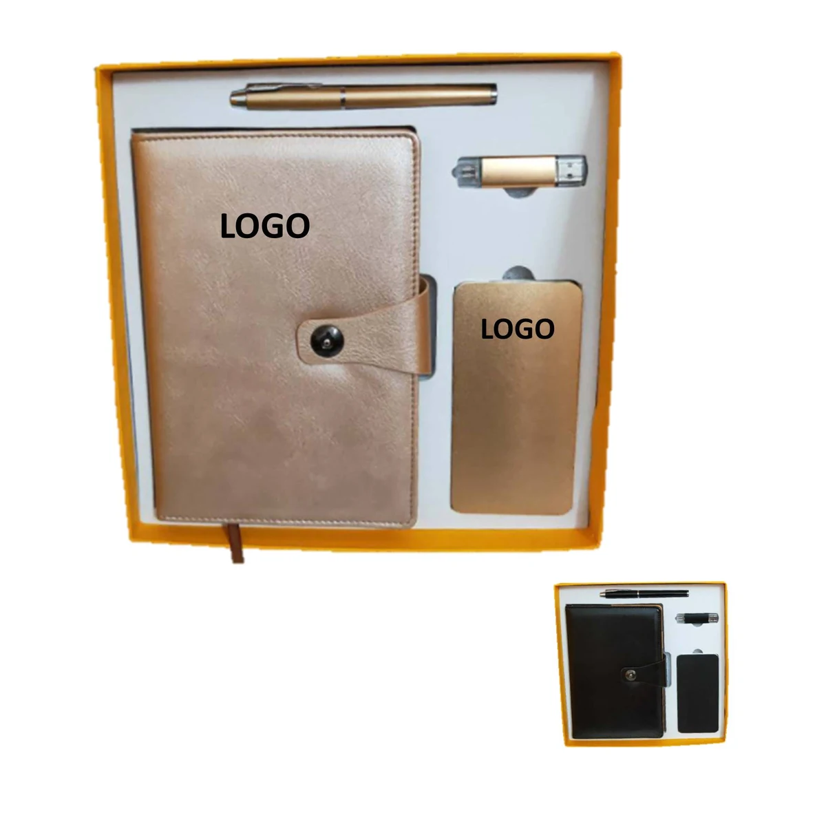 Business Gift Set Power Bank Usb Drive Journal With Pen 1