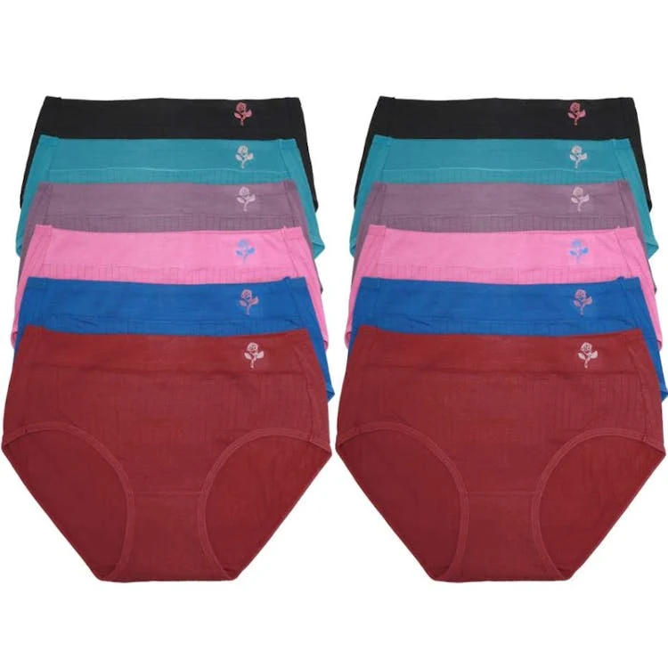 Ribbed Hiphugger Panties - Assorted Colors Small-XL 1