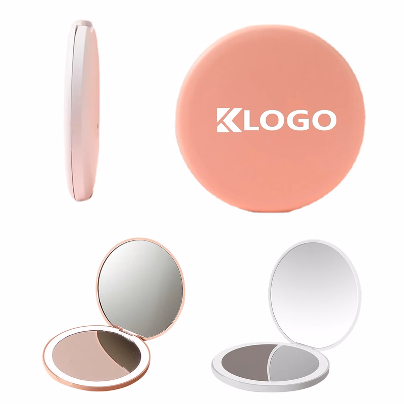 LED Mirror Rechargeable Compact 1x/2x Magnification