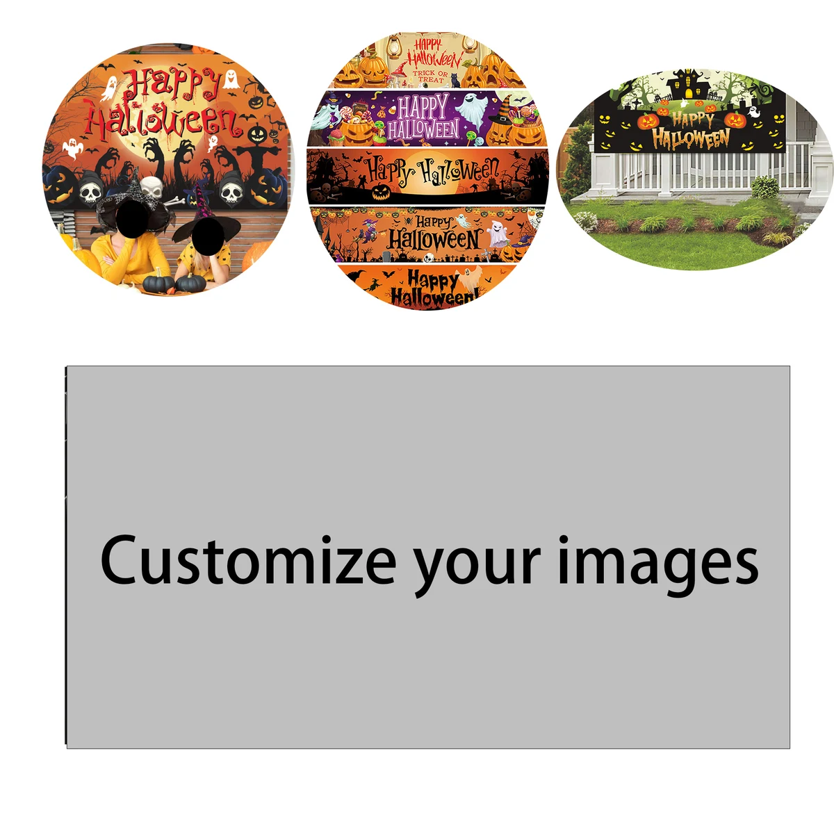 100D Polyester Personalized Custom Halloween Banner 1