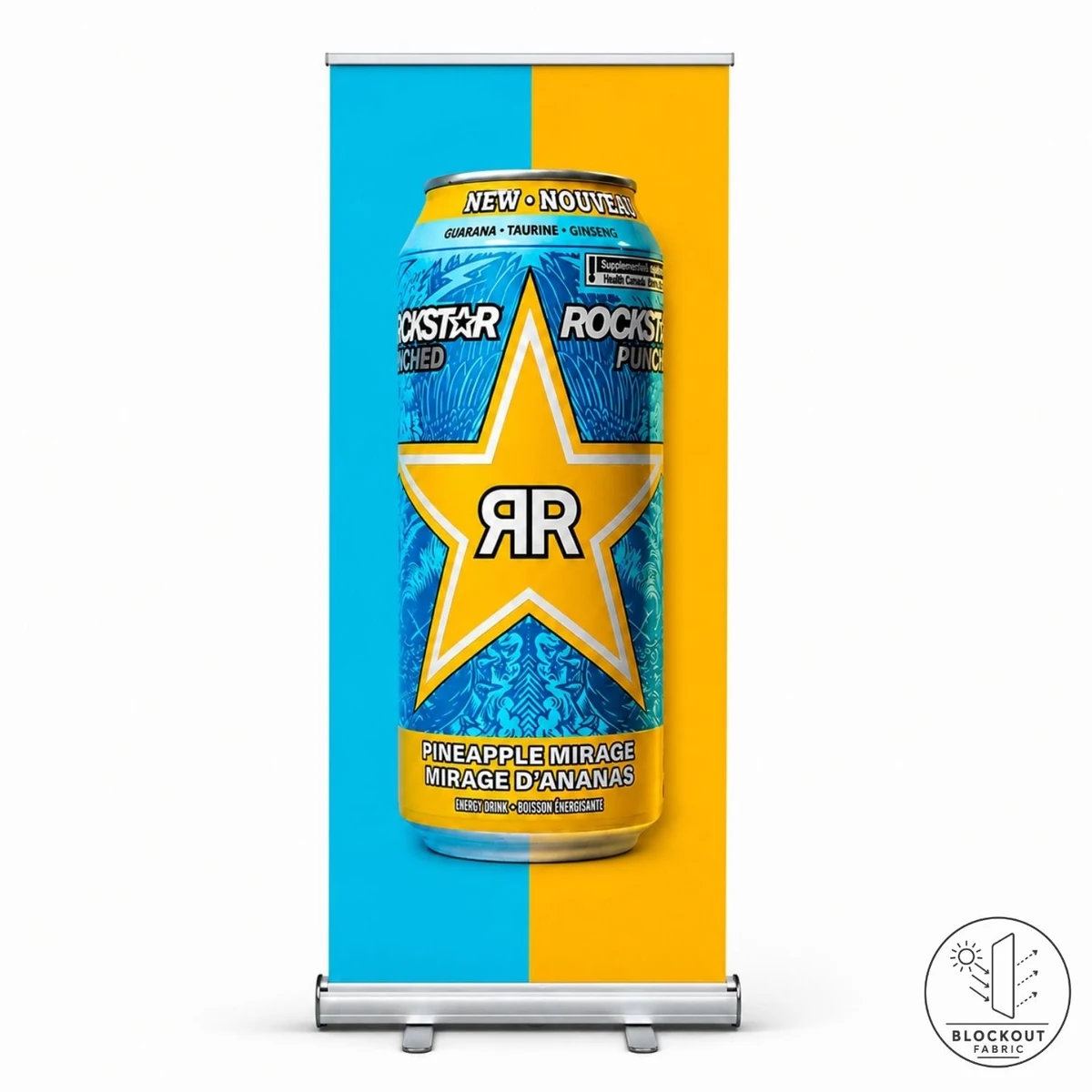 Sublimated Premium Retractable Pull Up Banner, Superior Block Out Fabric, 33.5x79, Standard Base 1