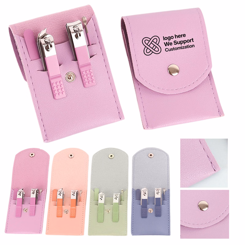 4-Piece Foldable Colorful Manicure Tool Kit