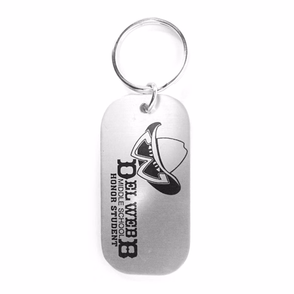 Aluminum Dog Tag with Key Tag Ring