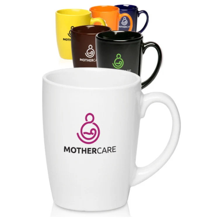12 oz. Curved Java Coffee Mug - Colors 1