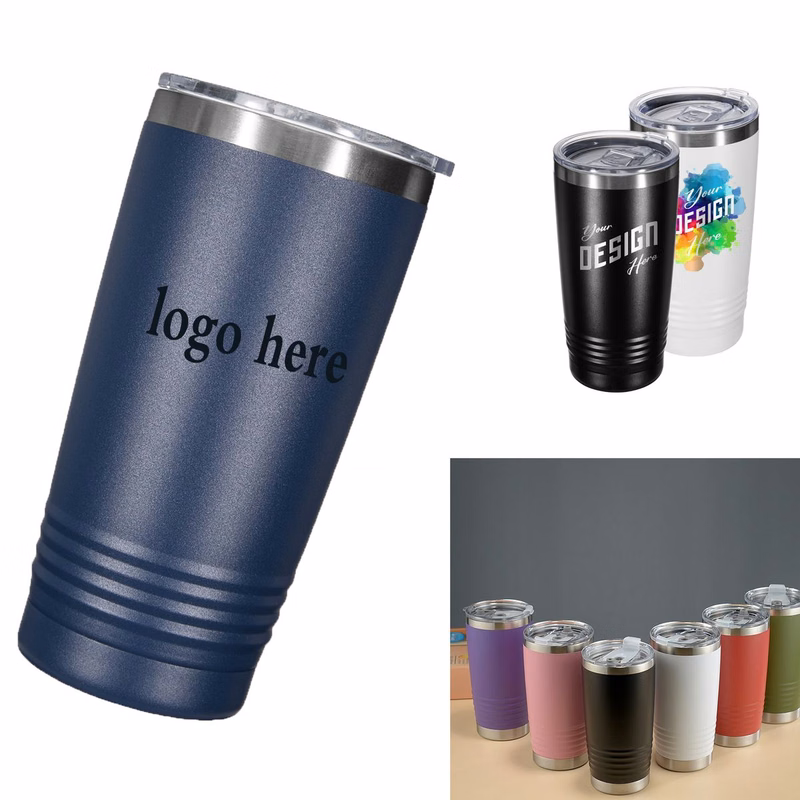 20 oz Stainless Steel Vacuum Insulated Ring Handle Tumbler with Lid