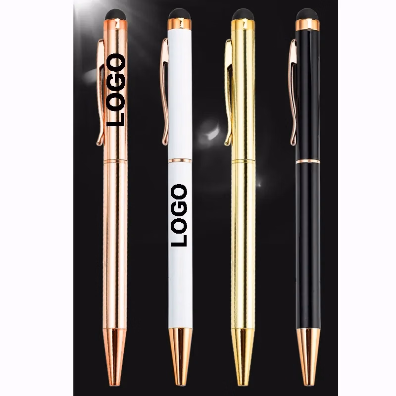 Gold Trim Metal Twister Stylus Pen