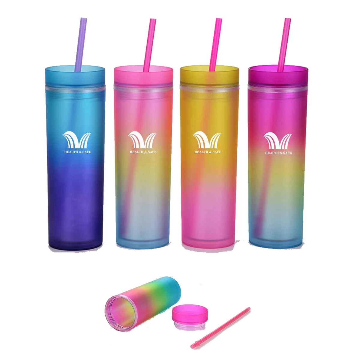 16OZ SKINNY Reusable Water Cup With lid 1