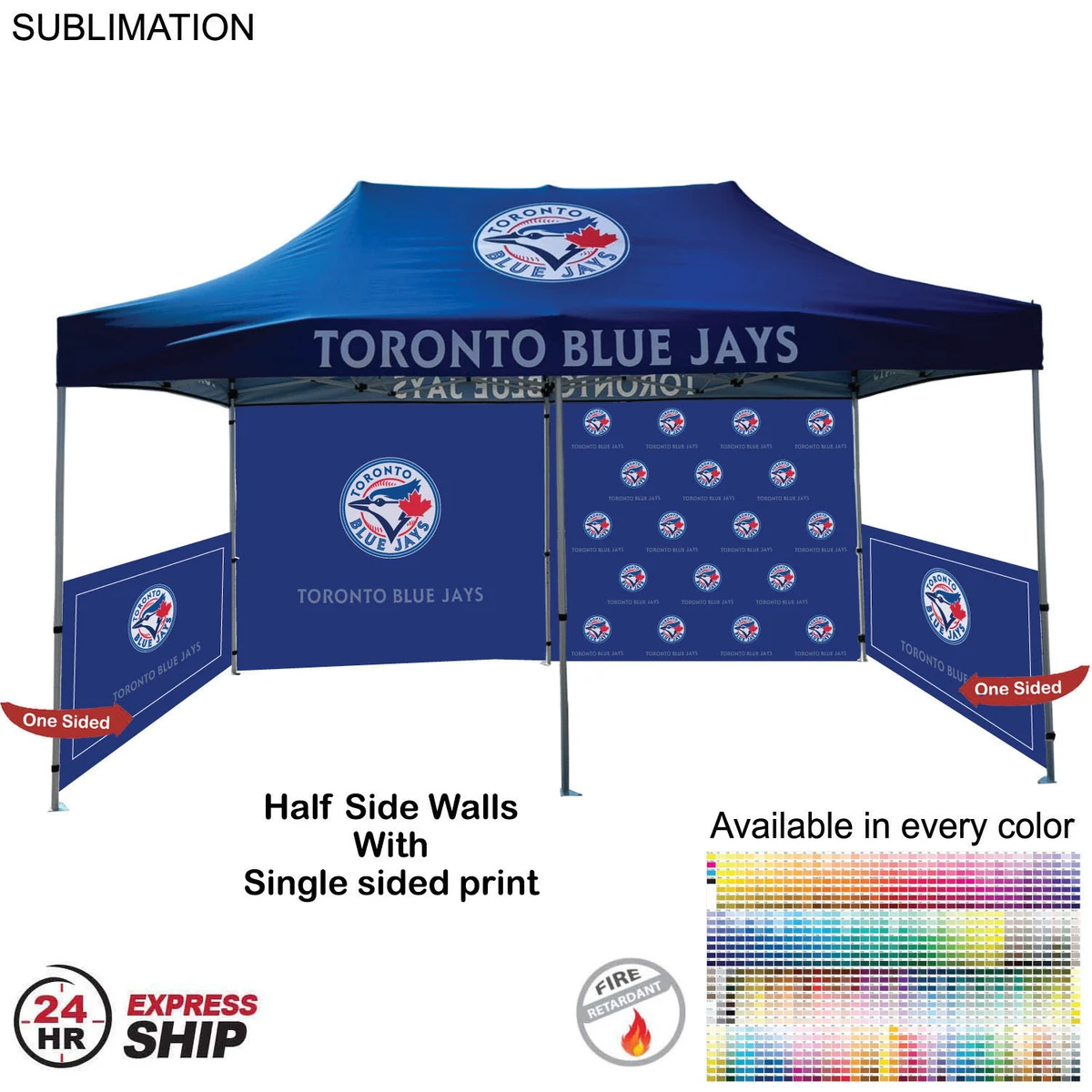 24 Hr Express Ship - Half Side Wall for 10x20 Tent Kit, Sublimated, Single Sided Print 1