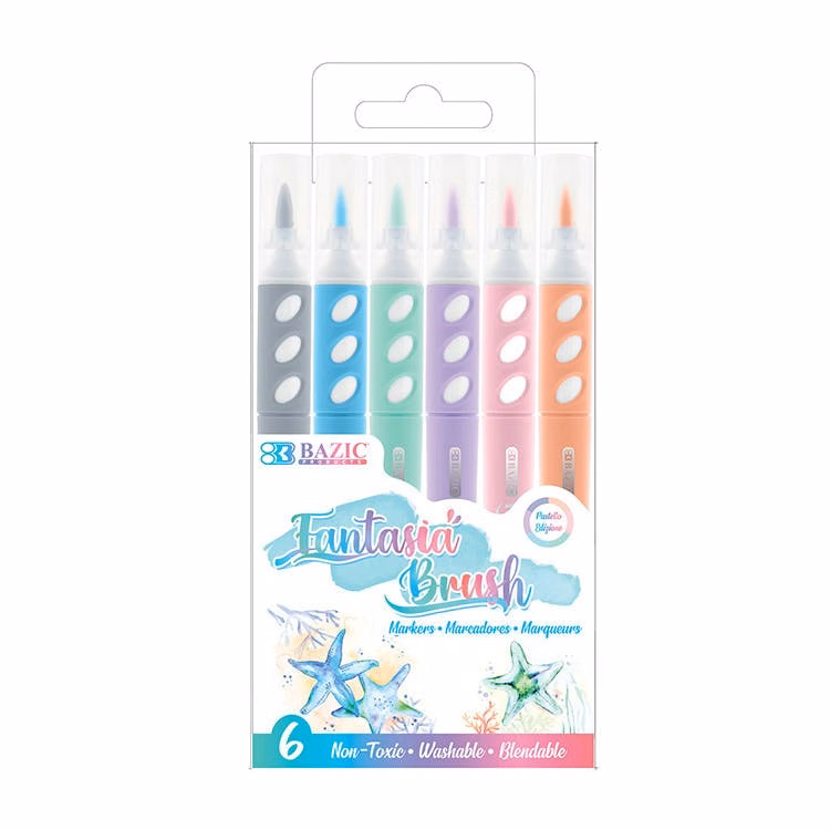 Pastel Brush Markers - Assorted 6 Pack