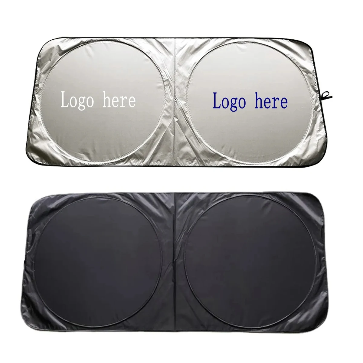 Foldable Double Circle Coated Car SunShade 1