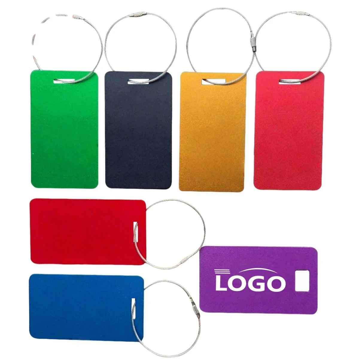 Aluminum Luggage Tags with Stainless Steel Loop 1