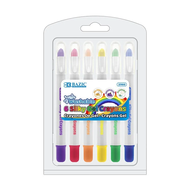 Gel Crayons - 6 Colors Silky Smooth Washable 1