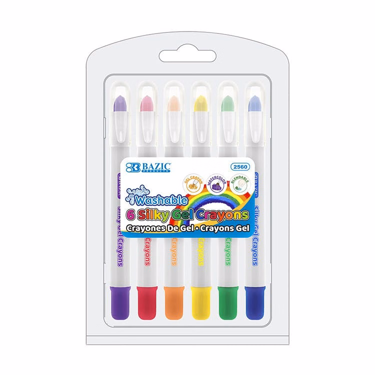 Gel Crayons - 6 Colors Silky Smooth Washable