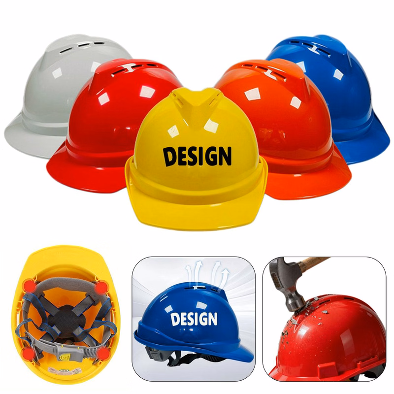 MOQ10 ABS Adjustable Breathable Industrial Safety Helmet