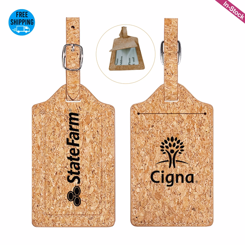 Wood Pattern PU Leather Luggage Bag Tags
