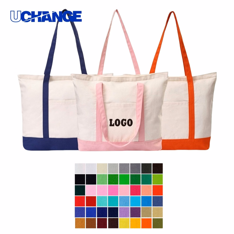 Canvas Tote Bag Organizer with Outer Pocket