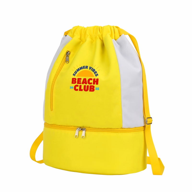 8 Can Nylon Drawstring Cooler Backpack