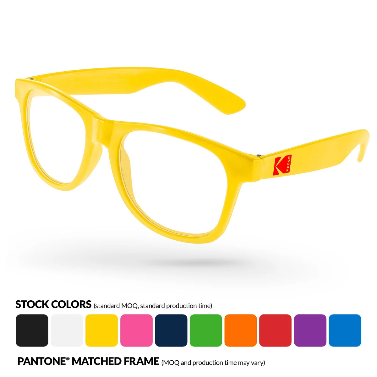 Value Retro Glasses - Clear Lens and 1 Color Imprint on Arm 1