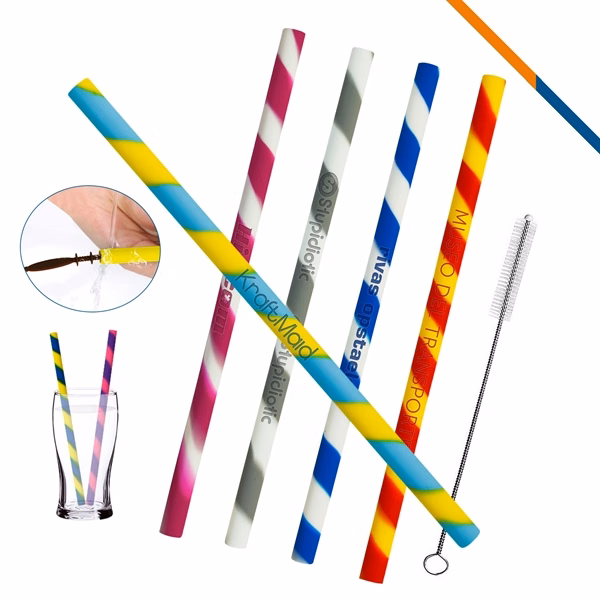Pavonine Silicone Straws for Commutes, Fitness and Travel