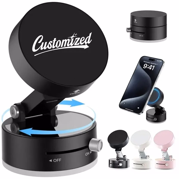 Custom Auto Rotating Magnetic Phone Holder Suction Base — 360 Streaming Video Content Creator