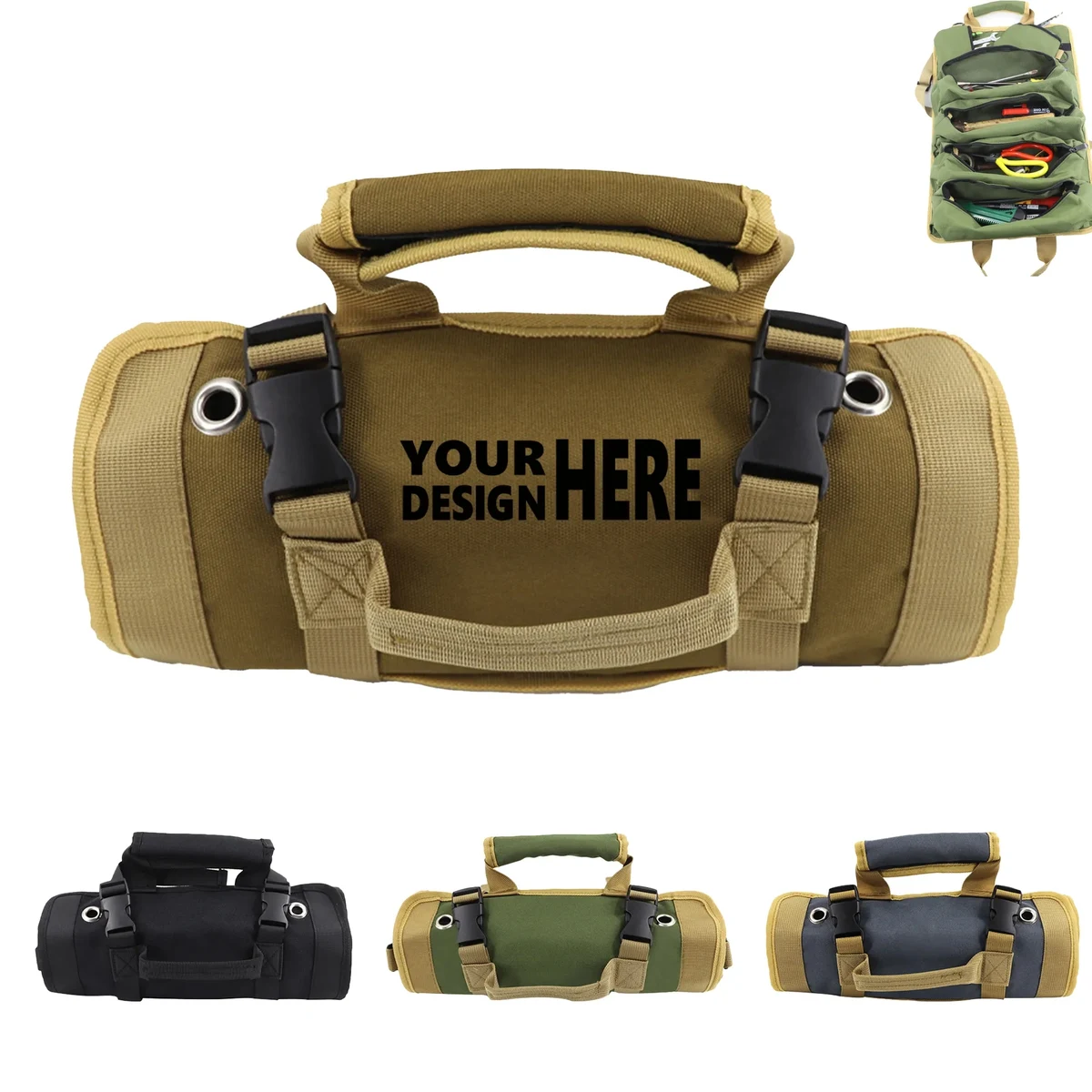 Roll-Up Electrician and Carpenter Hardware Organizer Bag 1