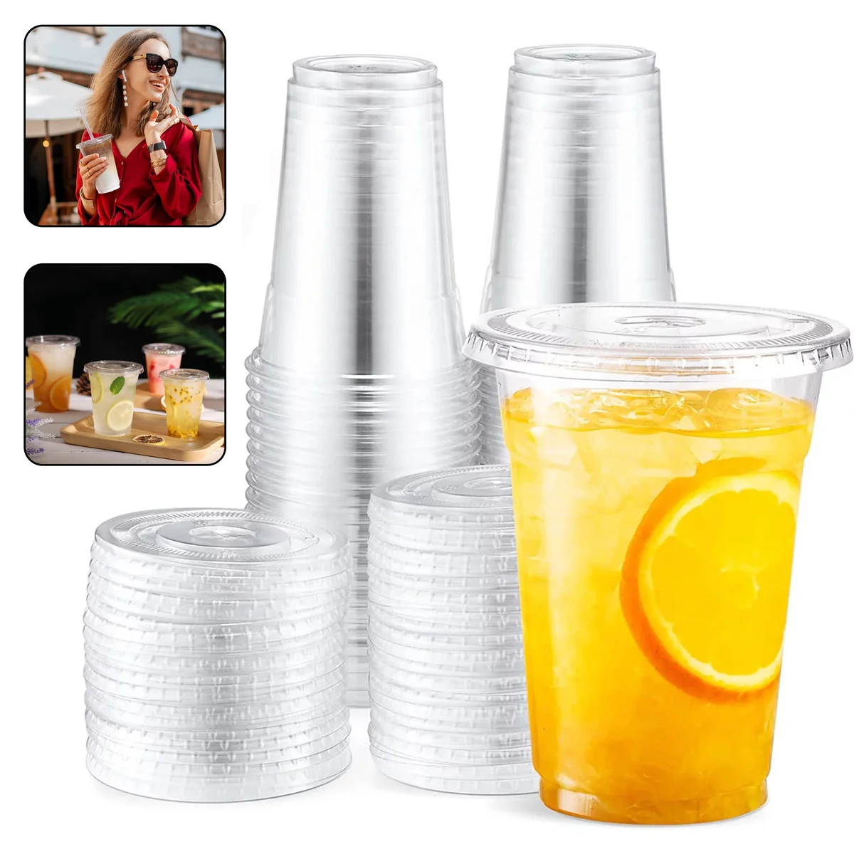 Clear Soft Plastic Cup with Lid - 20 oz. 1