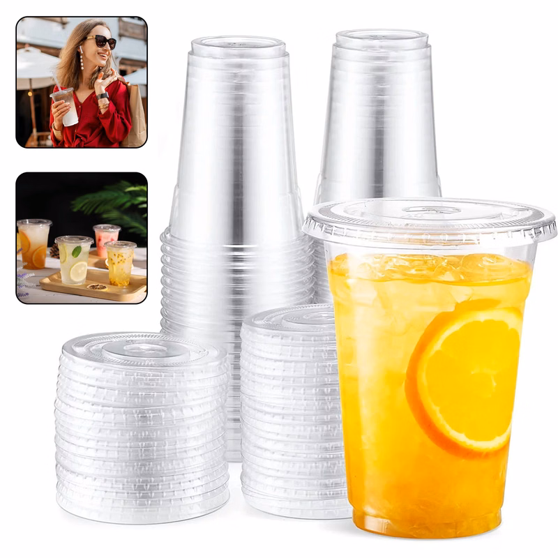 Clear Soft Plastic Cup with Lid - 20 oz.