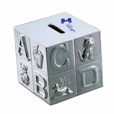 Nickel Plated ABC Block Bank