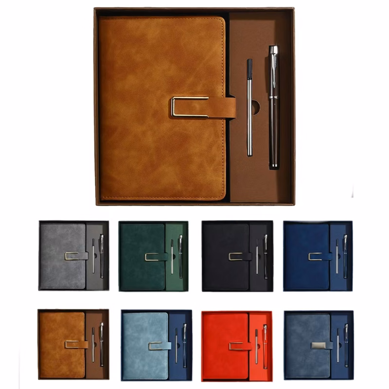 Custom Logo Leather Notebook Gift Set