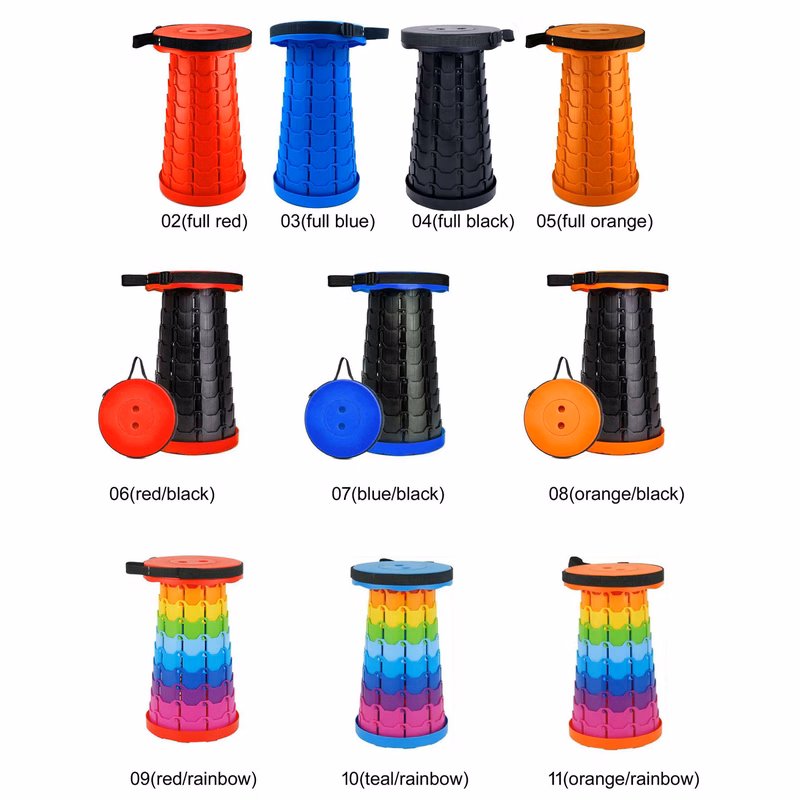 Adjustable Telescoping Foldable Plastic Rainbow Stool