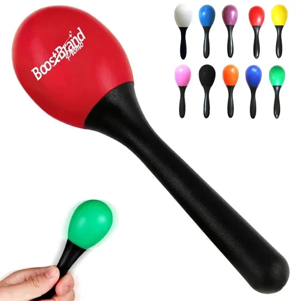 Custom 5.12 Inch Vibrant Maraca Shaker Pair — Event Entertainment & Celebration Giveaway 1