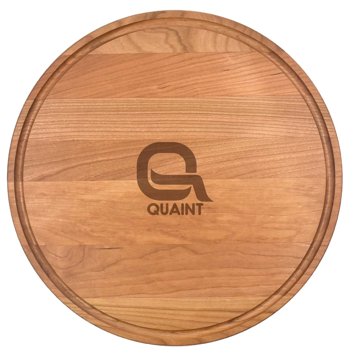 13 1/2" Cherry Round Cutting Board with Juice Groove 1