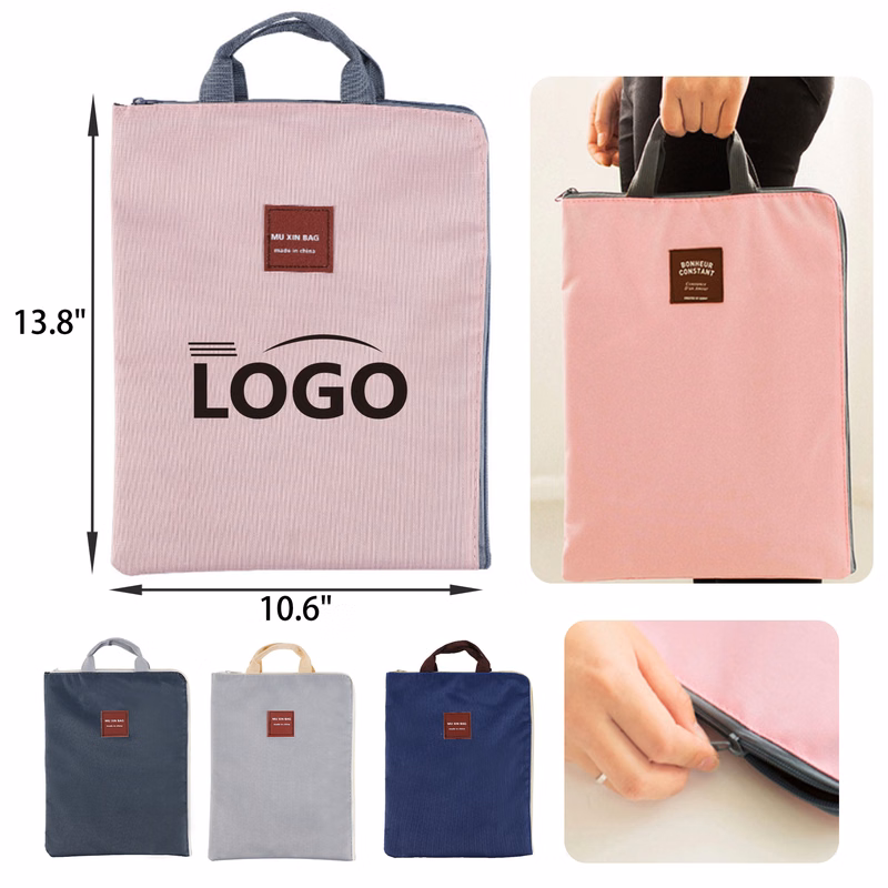 MOQ 50 PCS Lightweight Canvas Zipper Document Bag
